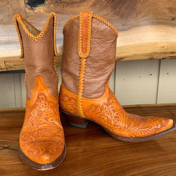 Old Gringo Brown and Orange Heeled Boots - Picture 1 of 16